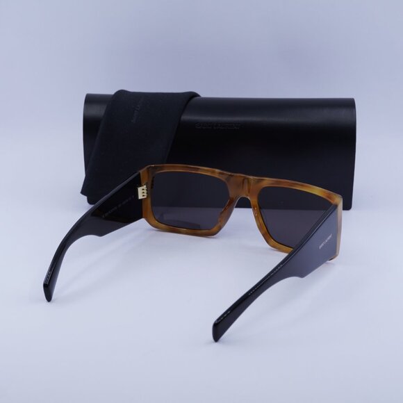 Saint Laurent SL635ACETATE 005 Rectangle Sunglasses - Havana/Black/Grey - Picture 9 of 9